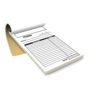 Bloco de notas A6 preto e branco Sulfite 75g A6 (15x10cm) 1x0  Colado Bloco com 50 folhas