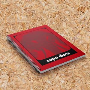 Caderno grande 21x30cm Capa dura (Reciclato (150g) 20x28cm 4x0 Laminado fosco Faca padrão Wire-o / 96 páginas