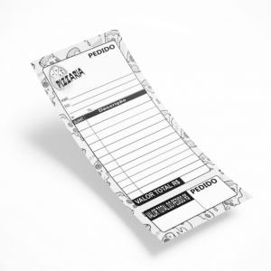 Comanda de papel Sulfite 75g 21x10cm 1x0  Refilado Bloco com 50 folhas