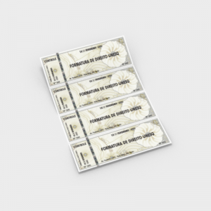 Ingresso grande Papel Filigranado 120g 21x7,5cm 4x0  Numerado (preto) + Serrilha + Fita holográfica 