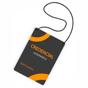 Credencial com cordão Supremo 300g 15x10cm 4x0  Cantos arredondados + 2 furos + cordão 