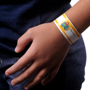 Pulseira inviolável Tyvek cor branca 23x2cm 4x0  Opção de numeração 